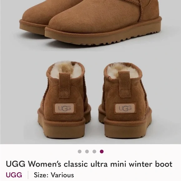 UGG Women's Classic Ultra Mini Boot - Chestnut - Picture 2 of 3